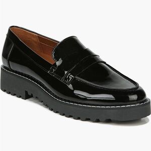 Franco Sarto black patent loafers